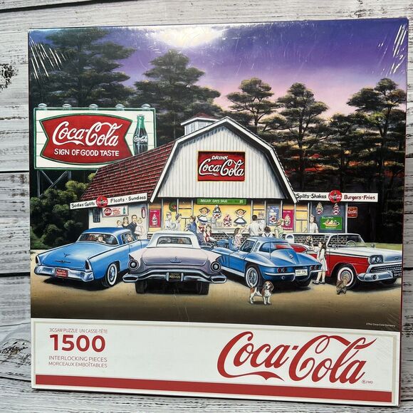 COCA COLA Night On The Town by Springbok 1500 Piece Jigsaw Puzzle  SEALED NEW - Picture 5 of 11